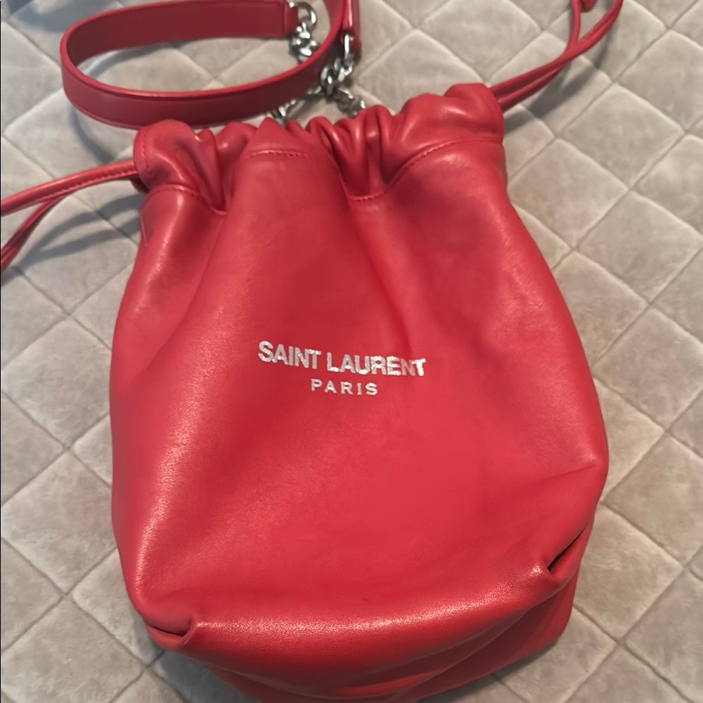 Saint Laurent Red Teddy Crossbody Bag - Picture 2 of 12